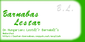 barnabas lestar business card